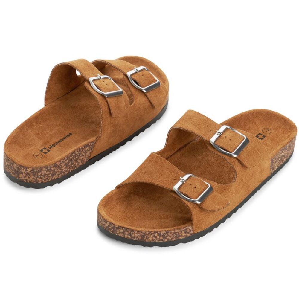 Alpine Swiss Womens Double Strap Slide Sandals EVA Sole Flat Comfort Shoes - Picture 5 of 8